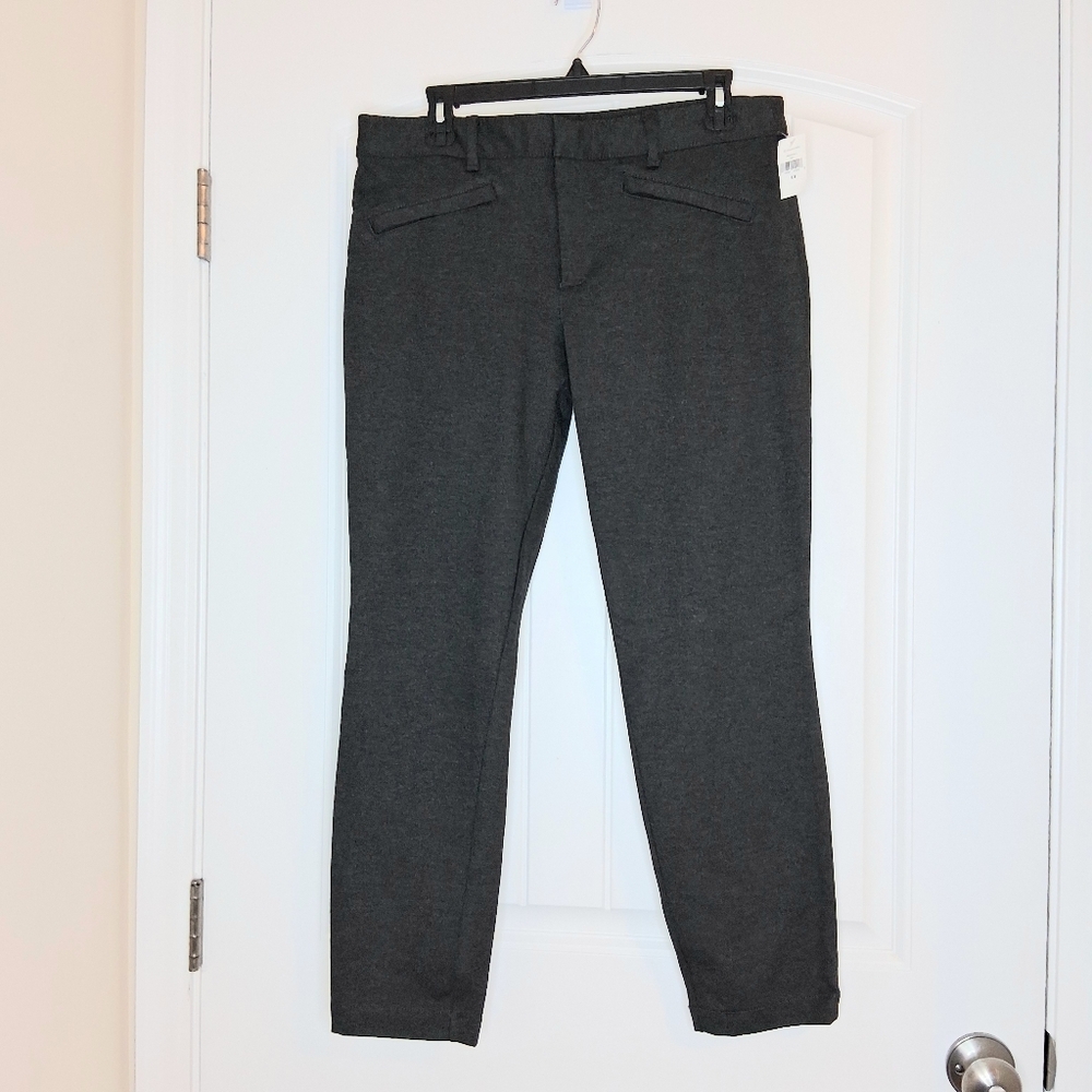 NEW With Tags Gap Midrise Ankle Skinny Stretch Pants Sz 12 Deep Gray NWT